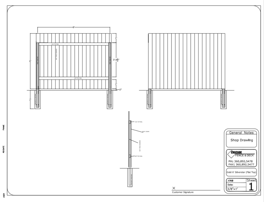 5/8in. x 6in. x  7ft. Clear Western Red Cedar Fence Picket