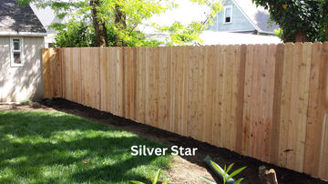 Western Red Cedar Privacy Wood Fence- Silver star