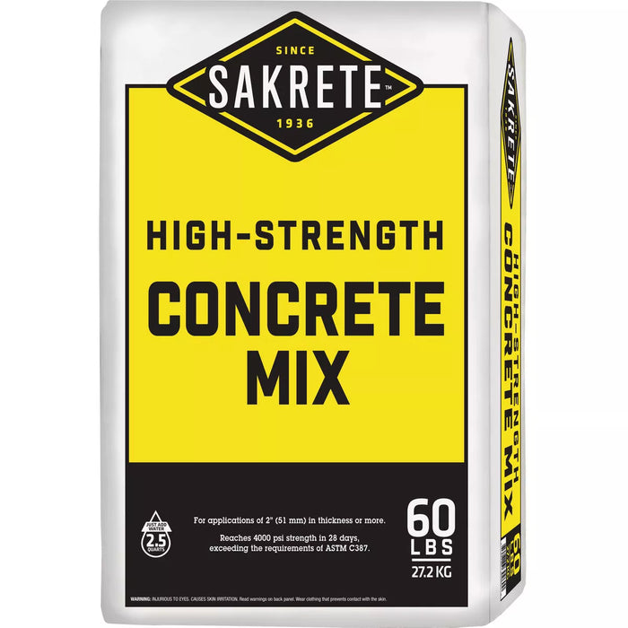 60 lbs. High-Strength Concrete Mix- Sakrete 4000psi