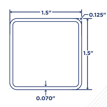 1.5"x1.5"x16' Square Vinyl