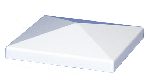 White Vinyl 4″ Sq. Flat Fence Post Cap- LMT
