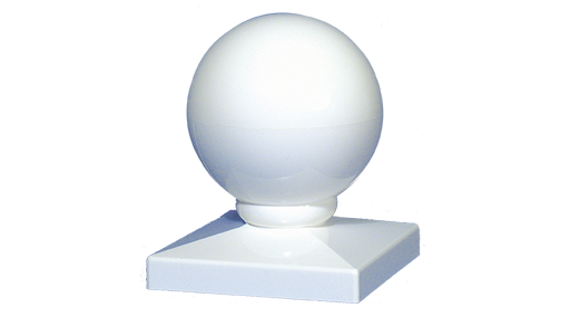 White Vinyl 4" Sq. Dome Fence Post Cap- LMT