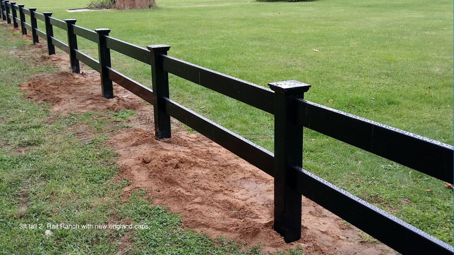 Black Posts Only- Ranch Style Fence