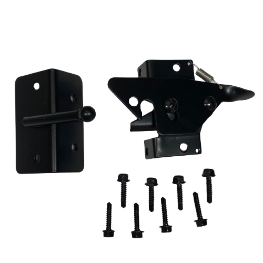 Black Stainless Steel 2-Sided Activated Gate Latch w/Return Spring- Nation Wide Industries