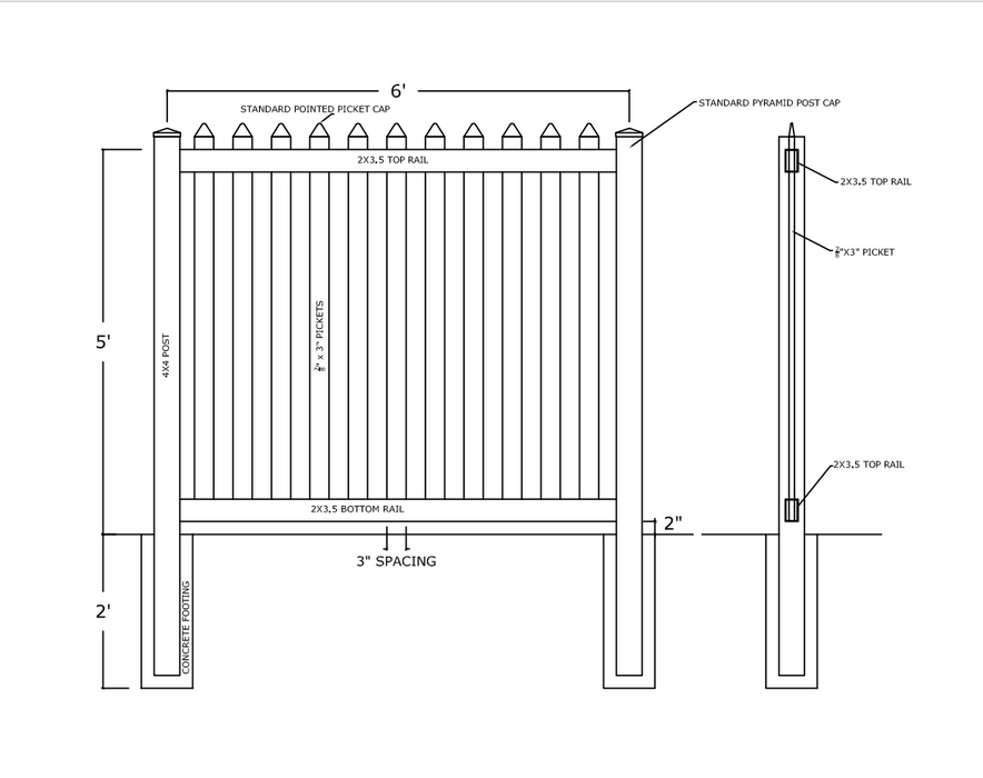 White Hood Vinyl Posts 4in x 4in x 5ft