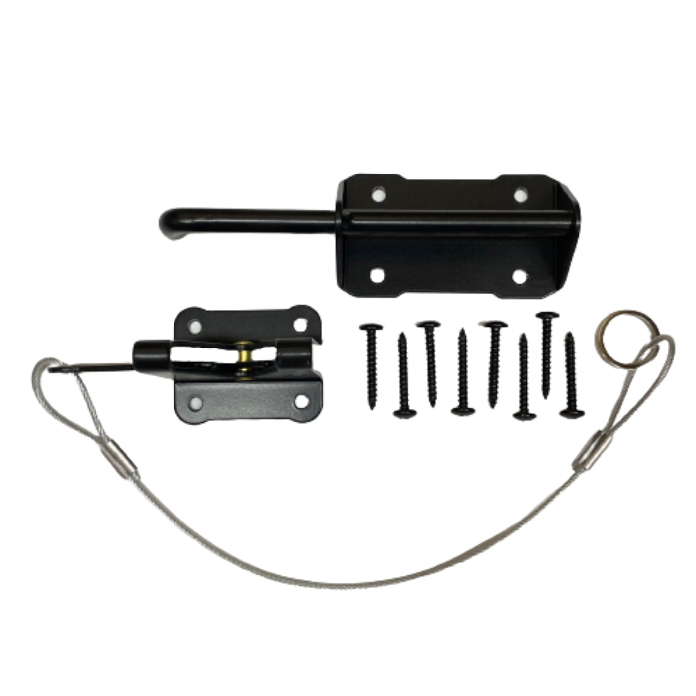 Heavy Duty Gravity Gate Latch w/ Cable Lockable, Black Nation Wide I