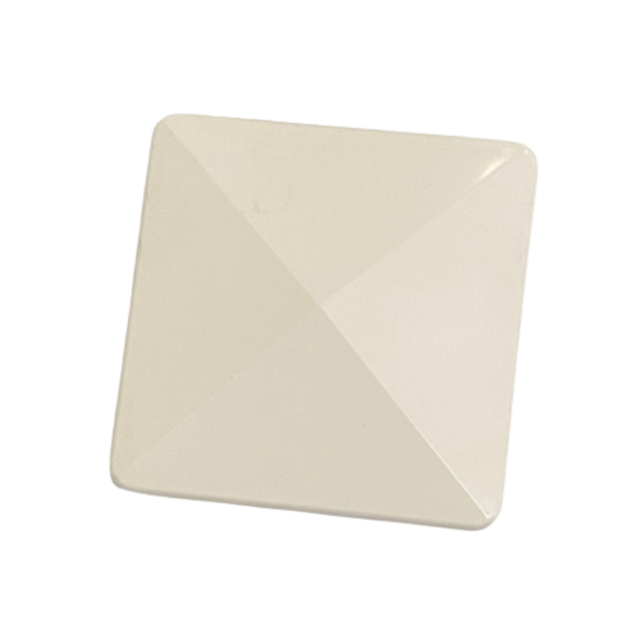 White Vinyl 5″ Sq. Pyramid Fence Post Cap- Internal- LMT