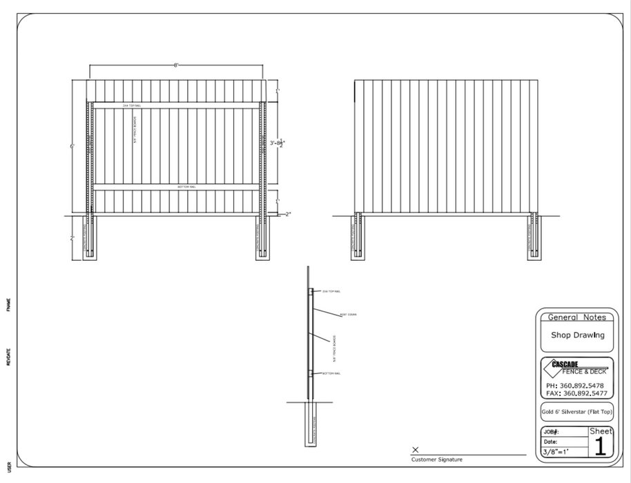 5/8in. x 5-1/2in. x  8ft. #2&BTR Western Red Cedar Fence Picket
