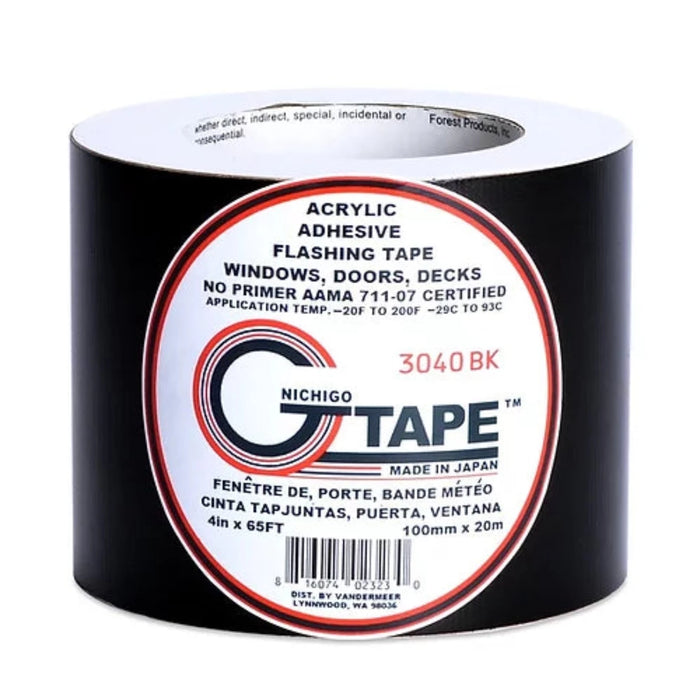 G-Tape Black Acrylic Adhesive Deck Joist Top Flashing- Size Options