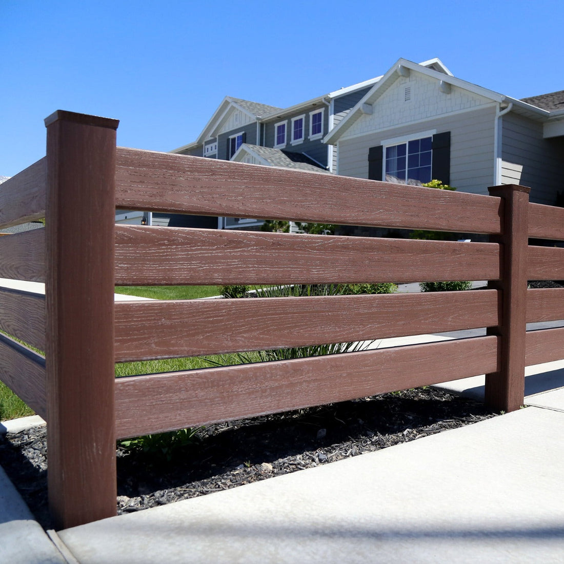 Vinyl 1.5in x 5.5in x 8ft Pocket Rail Clark/Nehalem For 8ft Post Spacing- Color Options