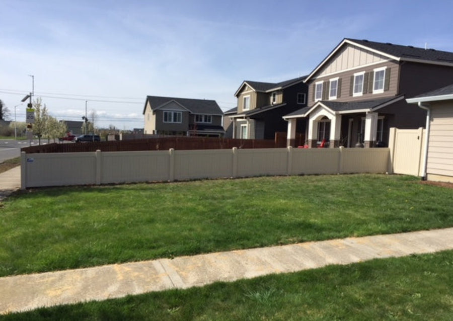 Tan Vinyl Post 5x5in Clark, 3ft Fence- Line Options