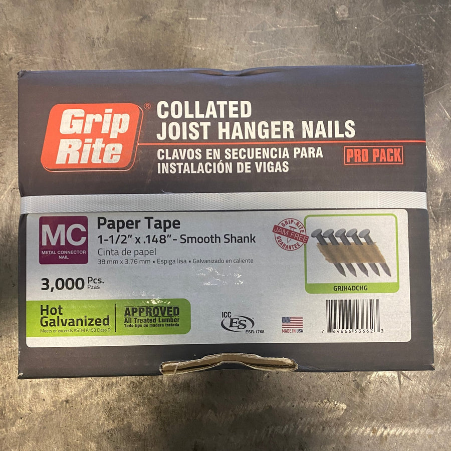 1-1/2" x .148" Exterior Galvanized Teco Nail 33 Degree - Paper Tape (box of 3000)