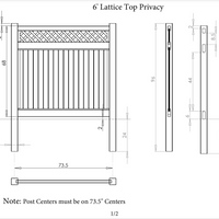 Black- Lattice Top Privacy Fence Section