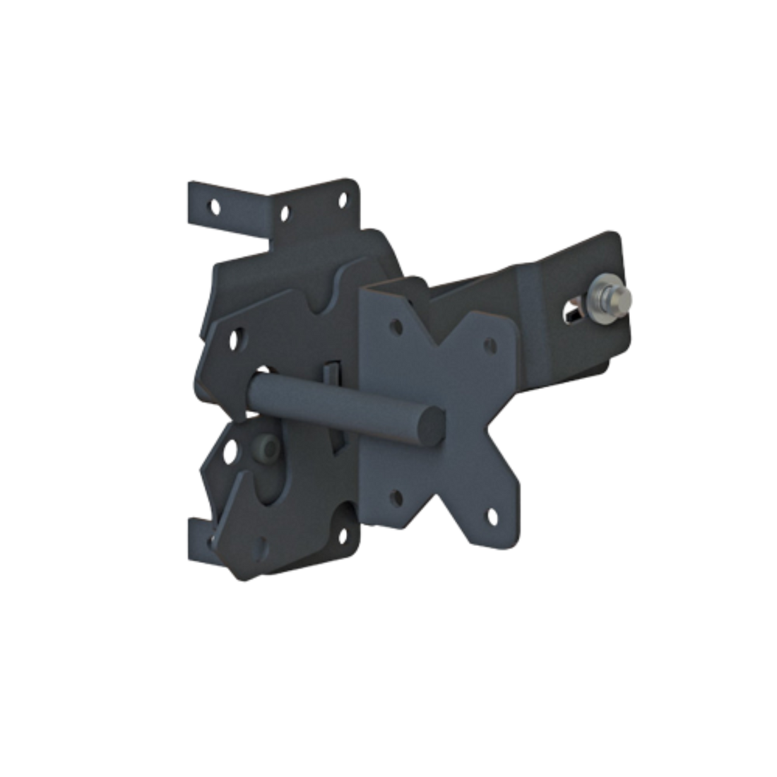 Contemporary Stainless Steel Gate Post Latch w/ Stop- Black- Nation Wide Industries