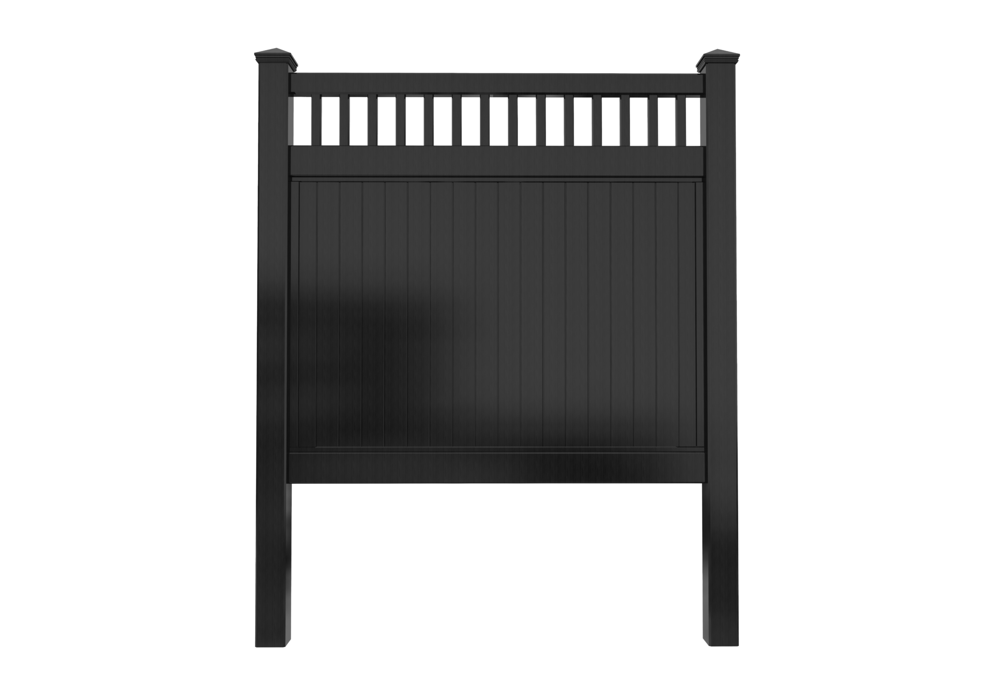 Black- Picket Top Privacy Fence Section