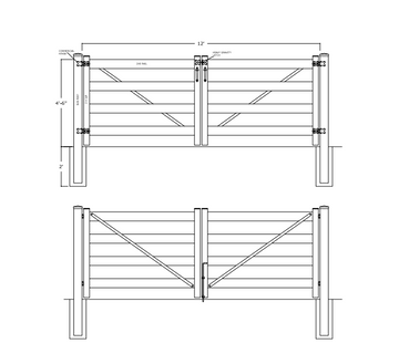 Tan Ranch/Yamhill Vinyl Gate- Size Options