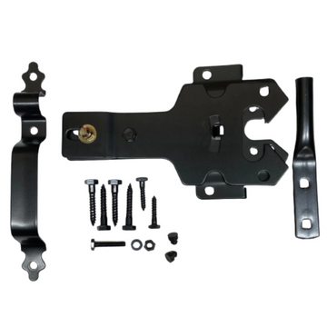 Contemporary Gate Latch with Stop & Handle- Lockable, Black- Nation Wide Industries