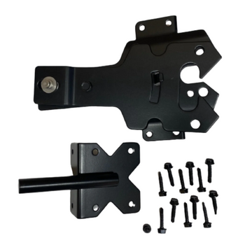 Contemporary Stainless Steel Gate Post Latch w/ Stop- Black- Nation Wide Industries