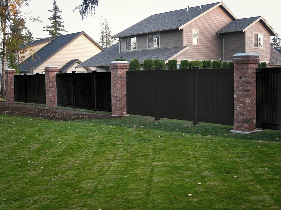 BLACK VINYL PRIVACY LATTICE TOP FENCE 6 FT X 6 FT Posts not included. -  Fence-Material