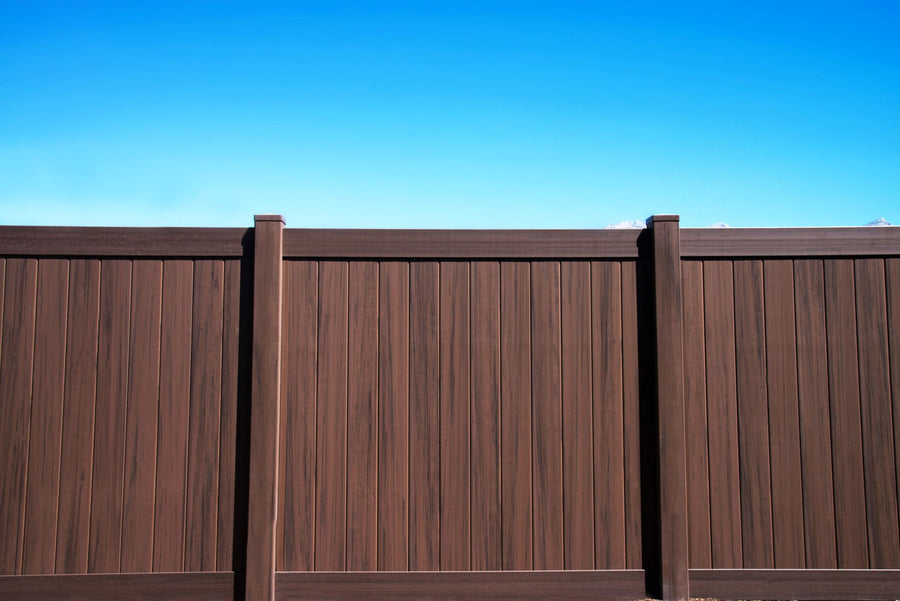 Dark Walnut Vinyl Post 5x5in Clark, 3ft Fence- Line Options