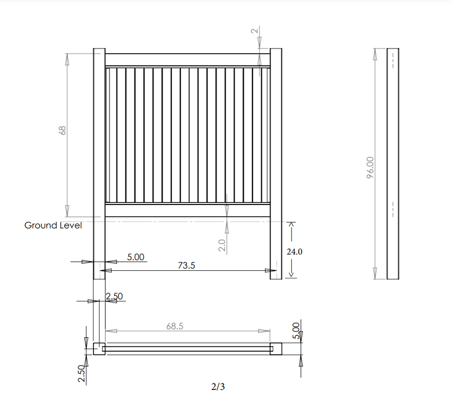 Black- Clark (Solid Privacy) Fence Section